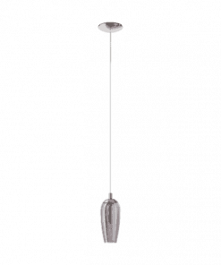 The Farsala 5lt pendant features a long, thin cord and a metallic, elongated oval-shaped shade, bringing modern style to your ceiling.