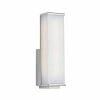 The Abela wall light showcases a modern design with a vertically mounted rectangular frosted glass panel and sleek metal frame on a flat base.