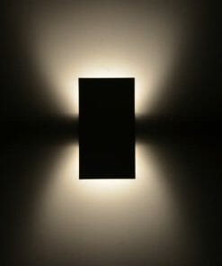 The Arc wall light mounts on your wall, casting light from behind to create a symmetrical glow and shadow effect.