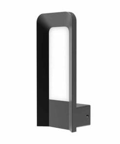 The Hathor Series LED Bollard is a modern black and white rectangular outdoor wall light with a minimalist design and vertical frosted panel for gentle, soft illumination.