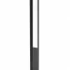 The Hathor Series LED Bollard is a modern, rectangular outdoor light with a dark gray finish, tall slim profile, and frosted panel.