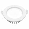 Optica 10W Tri-colour is a round recessed LED ceiling light featuring a frosted center panel and two metal side clips for secure mounting.