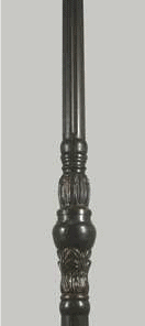 The Flinders on Domain post is a black vintage-style street lamp featuring decorative details and a glass-enclosed light, inspired by classic Domain post designs.