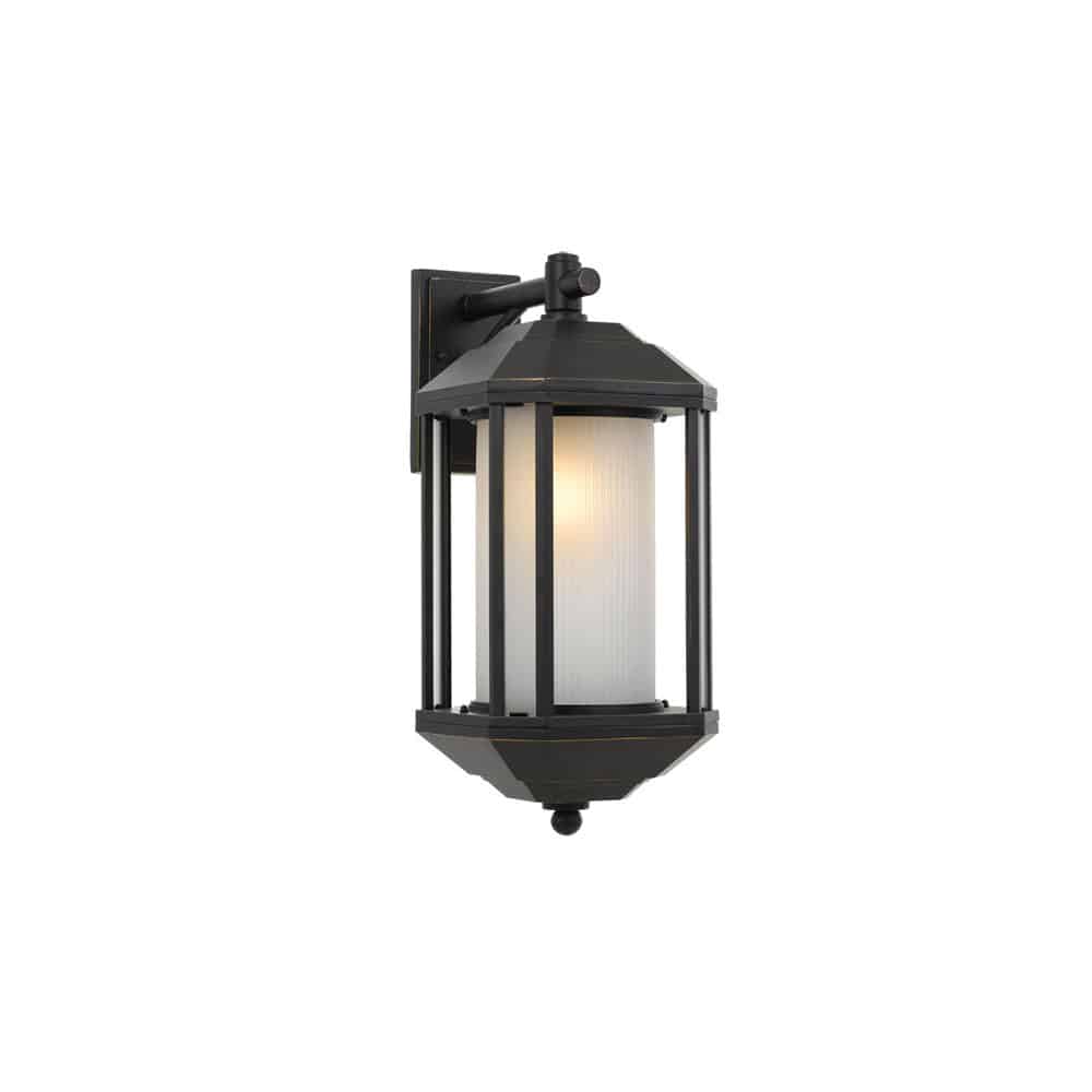 The Havard 225 exterior light has a black finish, frosted cylindrical glass shade, and rectangular backplate, providing stylish outdoor illumination.
