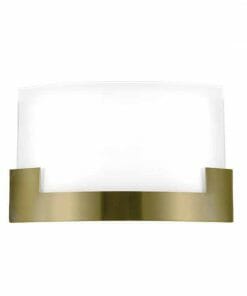 The Solita 35 wall light boasts a sleek, curved frosted glass shade and a brushed brass base accent, bringing contemporary elegance to your space.