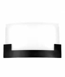 The Solita 35 wall light is a modern rectangular sconce with a frosted white glass shade and sleek black metal base, ideal for stylish lighting in any space.