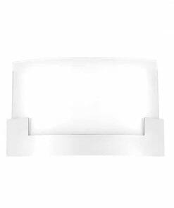 The Solita 35 wall light showcases a sleek curved frosted glass sconce on a white base, beautifully presented against a plain white background.