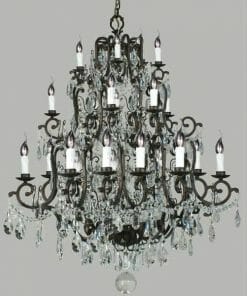 A large crystal chandelier.