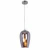The Merlot 1 light pendant features a metallic canopy, clear glass shade, and exposed bulb suspended by a cord—casting an inviting ambiance reminiscent of a glass of light wine.