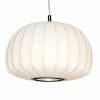 The Coote pendant is a white, dome-shaped lamp with vertical ribbing, elegantly suspended from a ceiling cord.
