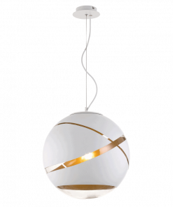 A Matrix 20 pendant light hanging from a ceiling.