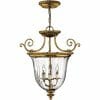 The Cambridge 3 small range chandelier features three candle-style bulbs, elegant curved brass and glass design, and a ceiling-mount chain—perfect for lighting compact spaces.