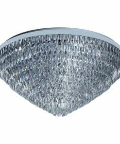 The Valparaiso 6CTC Chrome is a modern flush mount ceiling light with a dome shape, faceted crystal elements, and a polished chrome base for a stunning look.