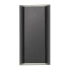 The Bloc LED Up-Down Wall Light is rectangular, finished in matte black, and provides light openings at both the top and bottom.
