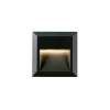 An illuminated square black wall light from the Prima Square Exterior Range is displayed against a white background.
