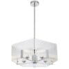 Modern square chandelier with chrome finish and vertical flutes