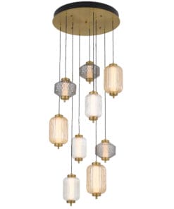 Elegant pendant lights with varied geometric glass shades