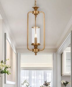 Modern gold pendant light in bright room