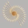 Circular gold ceiling light with radial tube bulbs