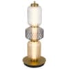 Elegant stacked glass table lamp with gold accents