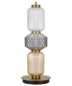 Elegant stacked glass and gold lamp