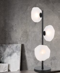 Modern floor lamp with three glowing globes