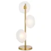 Gold table lamp with three frosted glass globes