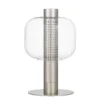 Modern metal and glass table lamp isolated