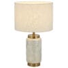Elegant marble base table lamp with beige shade