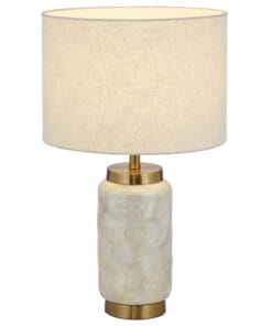 Elegant marble base table lamp with beige shade