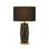 Elegant black and gold geometric table lamp