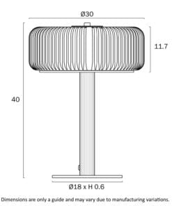 Technical drawing of cylindrical coil spring with dimensions