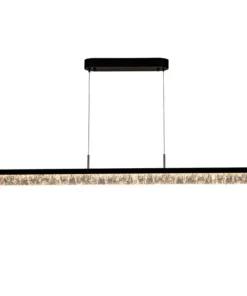 Modern hanging LED light fixture with textured interior