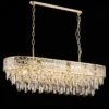 Elegant crystal chandelier with gold accents
