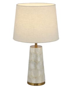 Elegant marble table lamp with ivory shade