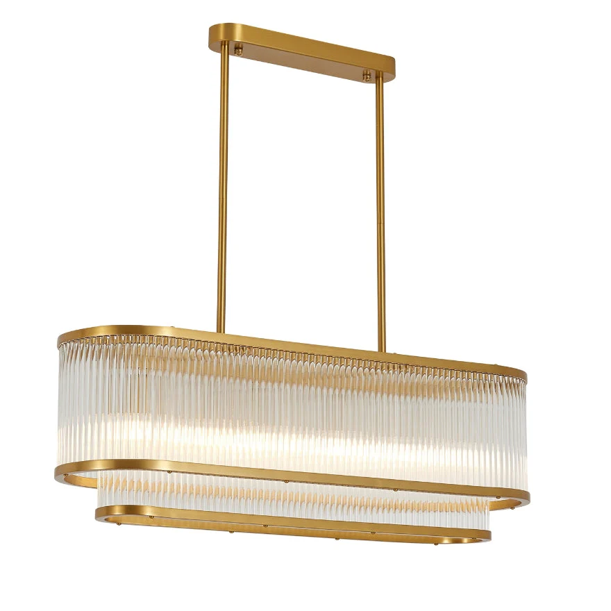 Ceroma Long Chandelier Pendant- Satin Brass - Image 2