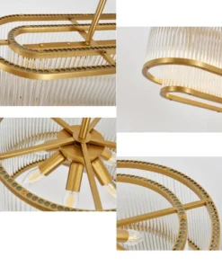 Ceroma Long Chandelier Pendant- Satin Brass - Image 3