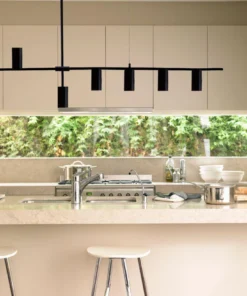 Dritto 6 Light Pendant - Matte Black