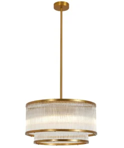 Cremona Round Pendant - Satin Brass - Image 3
