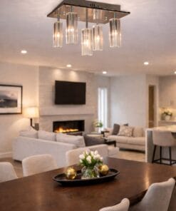Cubo Crystal 5 Light Flush Pendant