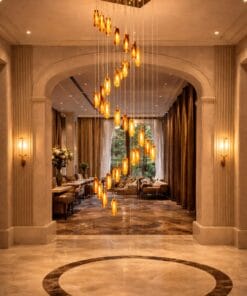 Cubo Crystal 25 Light Pendant - Amber Gold