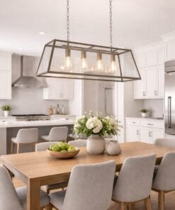 Creswick Vintage 4 Light Long Pendant - Antique Brass