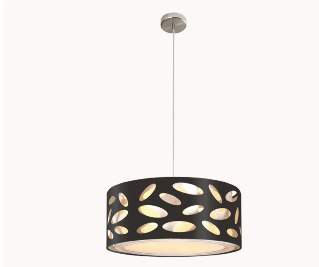 Carlo Black Drum Pendant - 45CM
