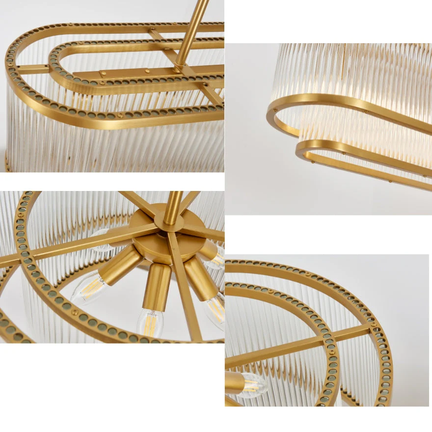 Cremona Long Chandelier - Satin Brass - Image 3
