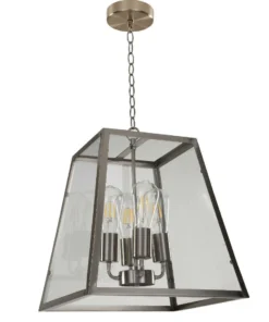 Creswick Vintage 4 Light Pendant - Grey Chrome - Image 2