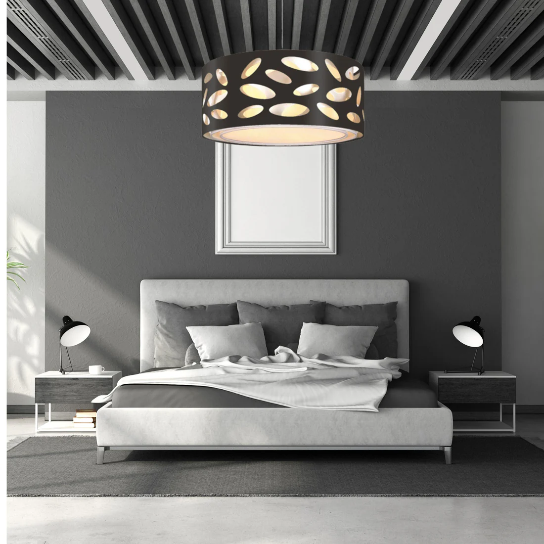 Carlo Black Drum Pendant - 45CM - Image 2